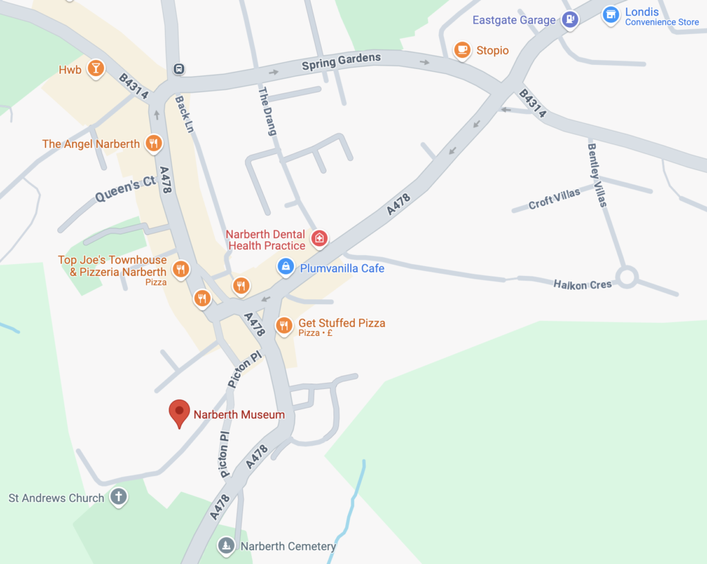 map to show narberth museum location